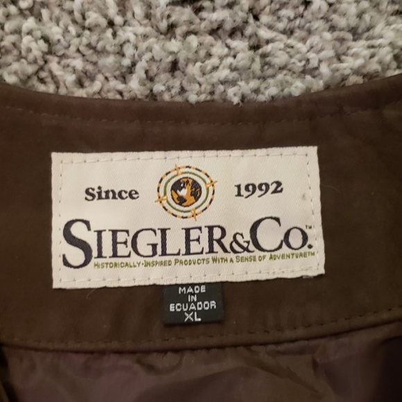 brown suede leather men's vest Siegler & Co XL - Picture 6 of 7